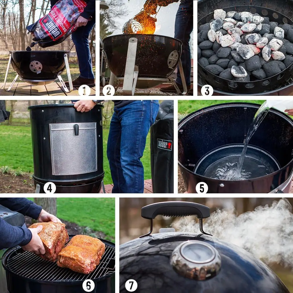 22-inch Smokey Mountain Cooker, Charcoal Smoker,Black 5