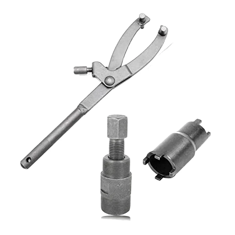 

3Pcs Spanner Wrench Magneto Fly Wheel Clutch Hub Adjustable Tool + 24Mm & 27Mm And 20Mm & 24Mm Clutch Lock Nut Spanner