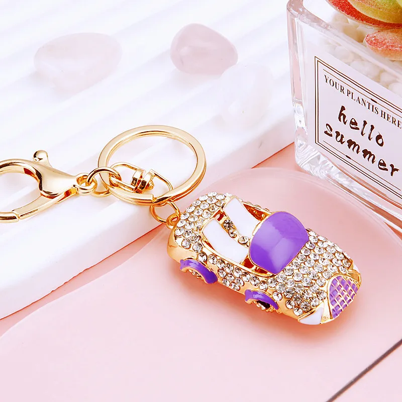 Charm Open Car Rhinestone Key Chain Supercar Model Keychain