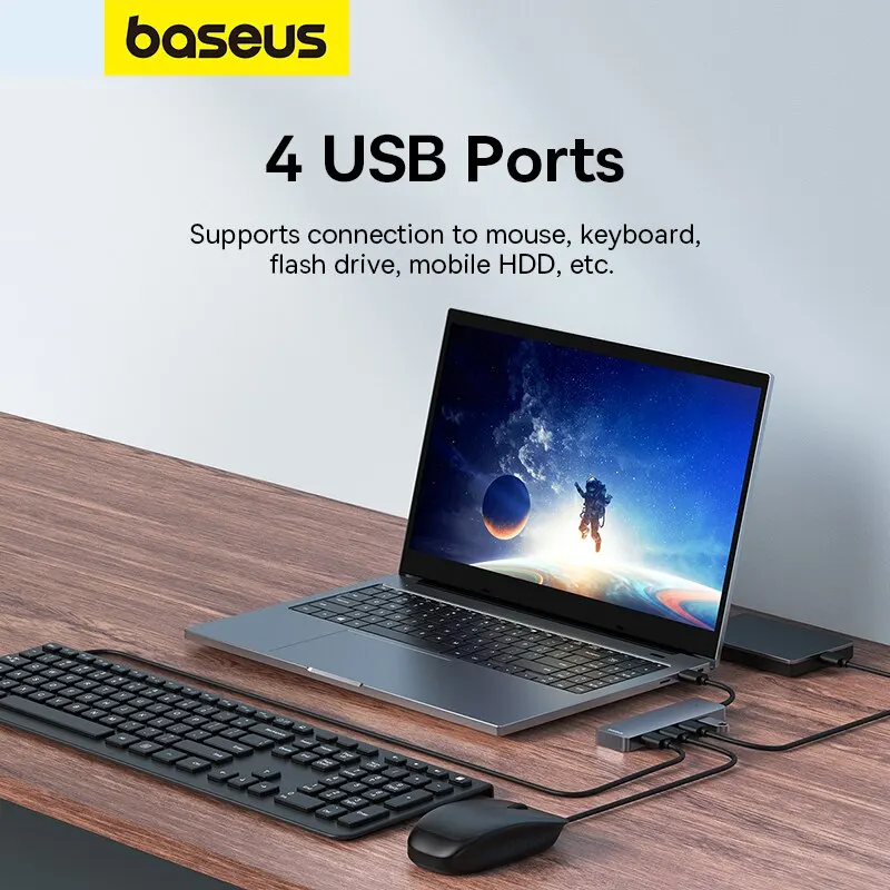 Baseus Usb Hub 4 Port ABS Hub Usb 3 0 for Laptop Multi Splitter Adapter For Xiaomi Lenovo Macbook PC Computer Accessories Best Sellers In Phones Accessories