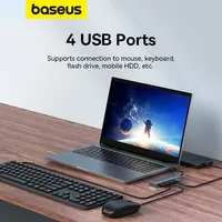 Baseus Usb Hub 4 Port ABS Hub Usb 3 0 for Laptop Multi Splitter Adapter For Xiaomi Lenovo Macbook PC Computer Accessories 2