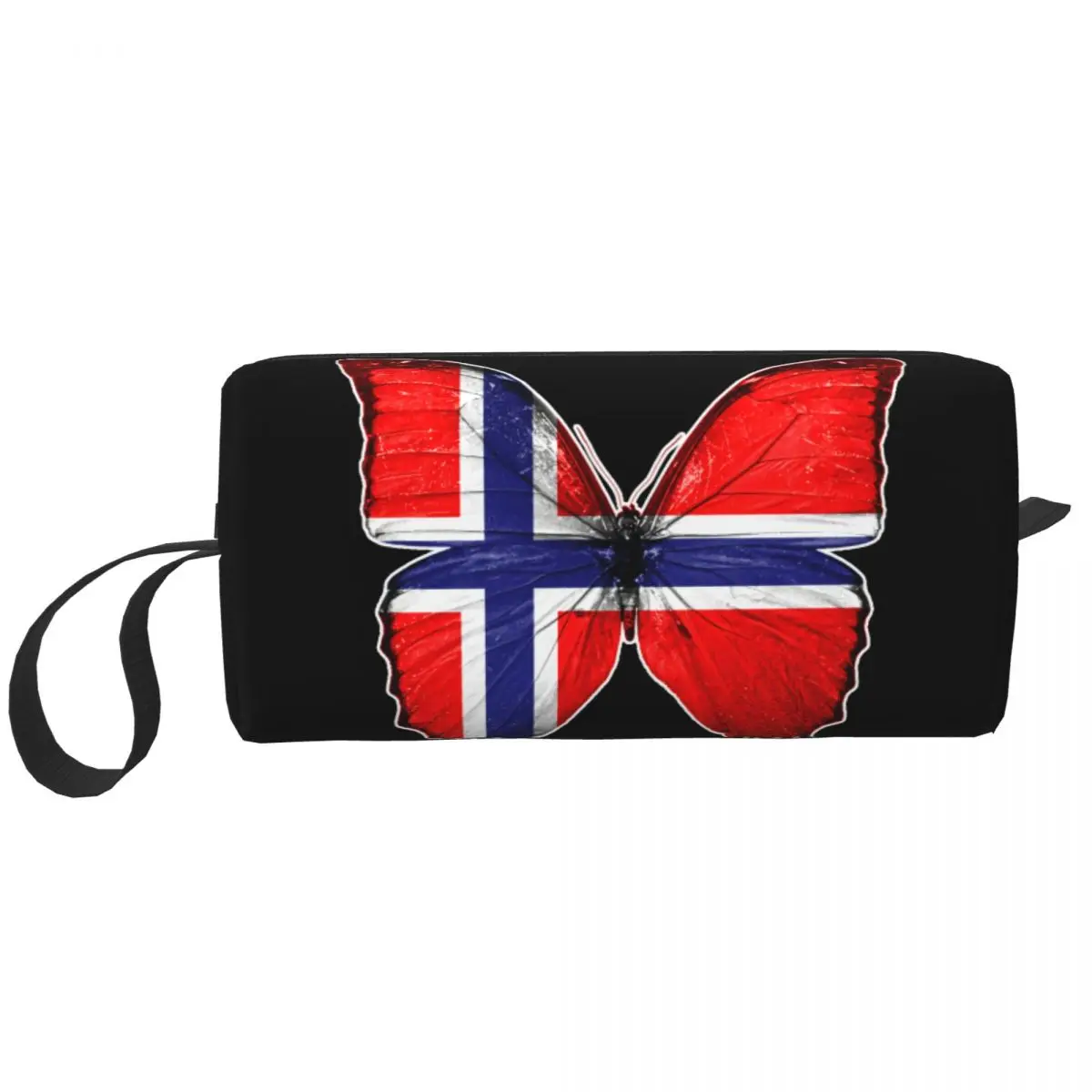 

Travel Butterfly Flag Of Norway Toiletry Bag Portable Cosmetic Makeup Organizer for Women Beauty Storage Bags Dopp Kit Case Box