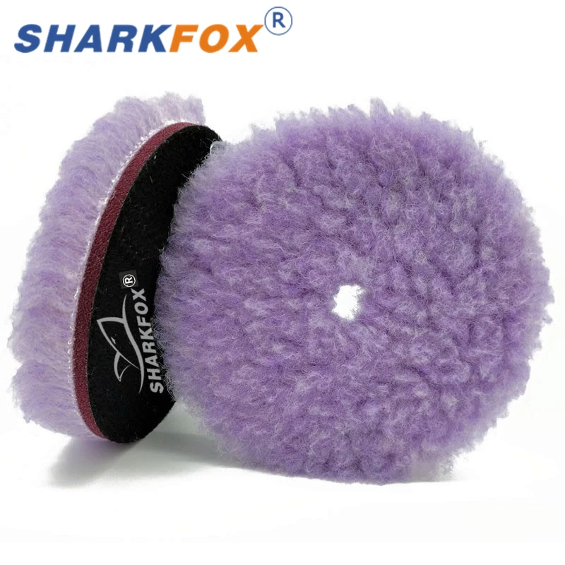 Sharkfox 5Pcs/lot 5/6 inch  Wool Polishing Pad High Density Lambs Woollen Polish Buffing Pad Car Polisher Buffing Waxing 4