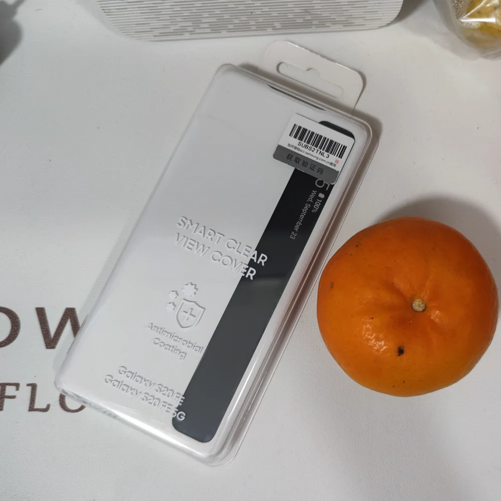 삼성 갤럭시 S20 FE 5G S20FE 용 창 보기 투명 지능형 보호 커버, 플립 프리 스마트 칩 플립 가죽 케이스