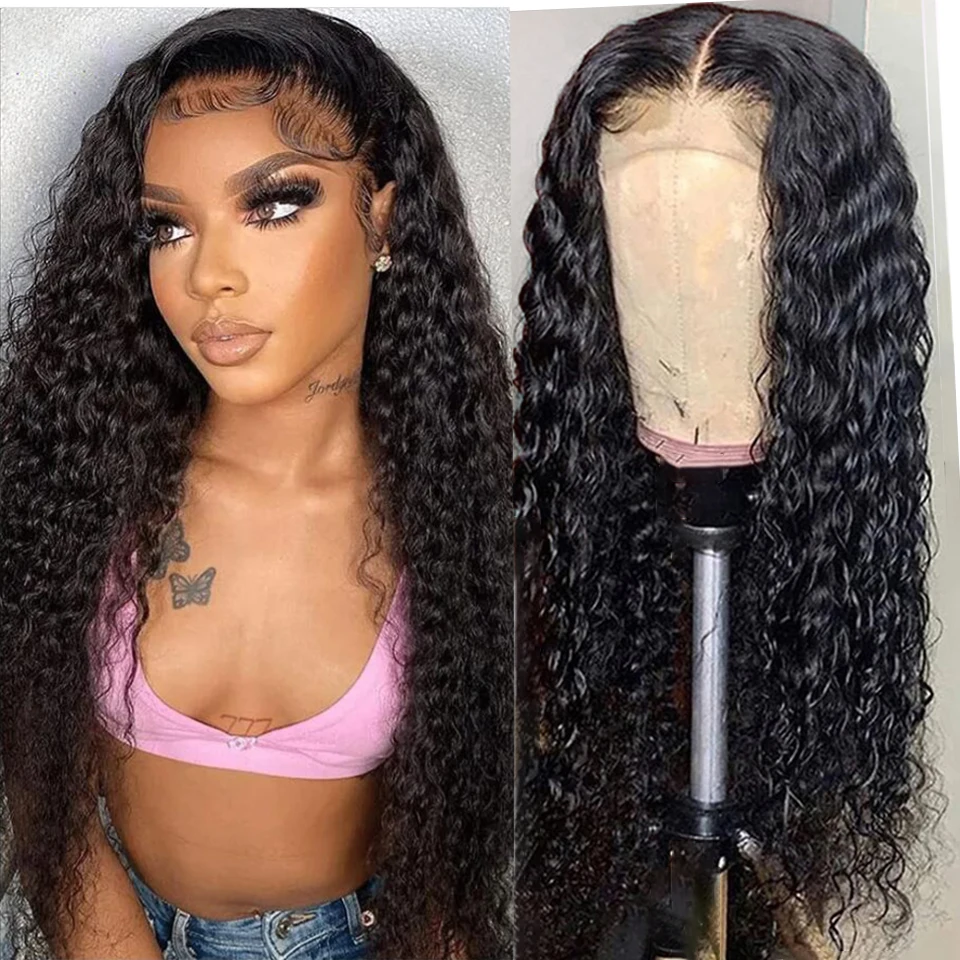 30inch 13X4 Transparent Water Wave Lace Front Wigs For Women 4x4 Lace Closure HumanHair Wig