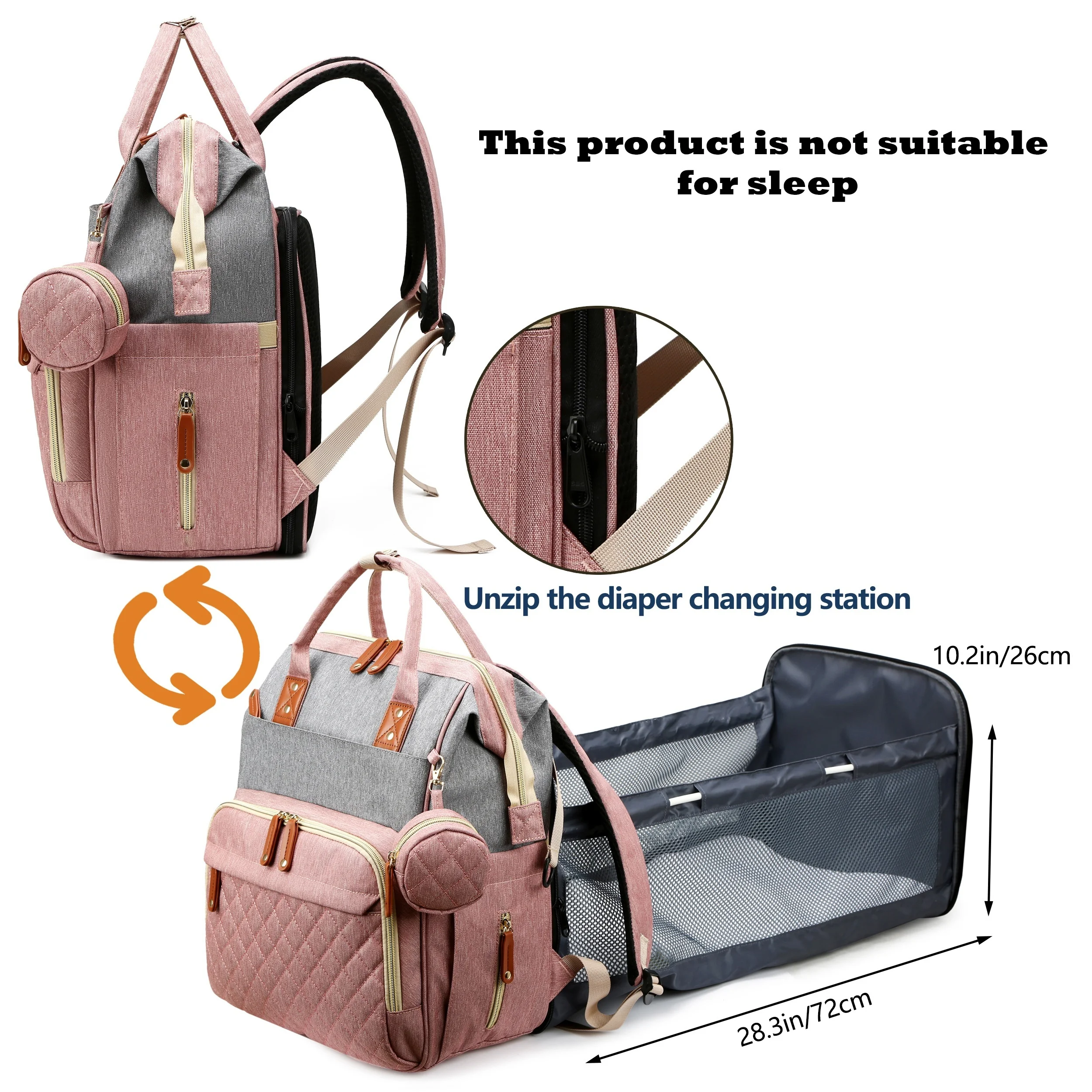 Baby Diaper Bag Backpack, Baby Bags for Boys Girls, Diaper Backpack Bag with a Changing Station, Large Travel Back Pack - 5