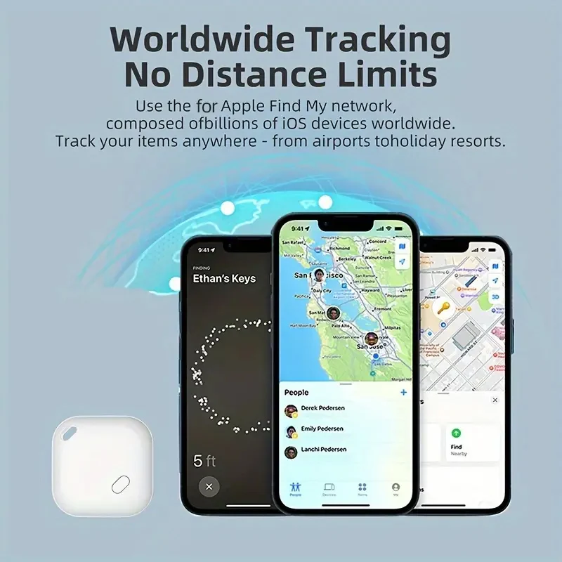 4PCS Smart Bluetooth GPS Tracker Work with Apple Find My APP Anti Lost Reminder Device MFI Rated Locator Car Key Pet Kids Finder