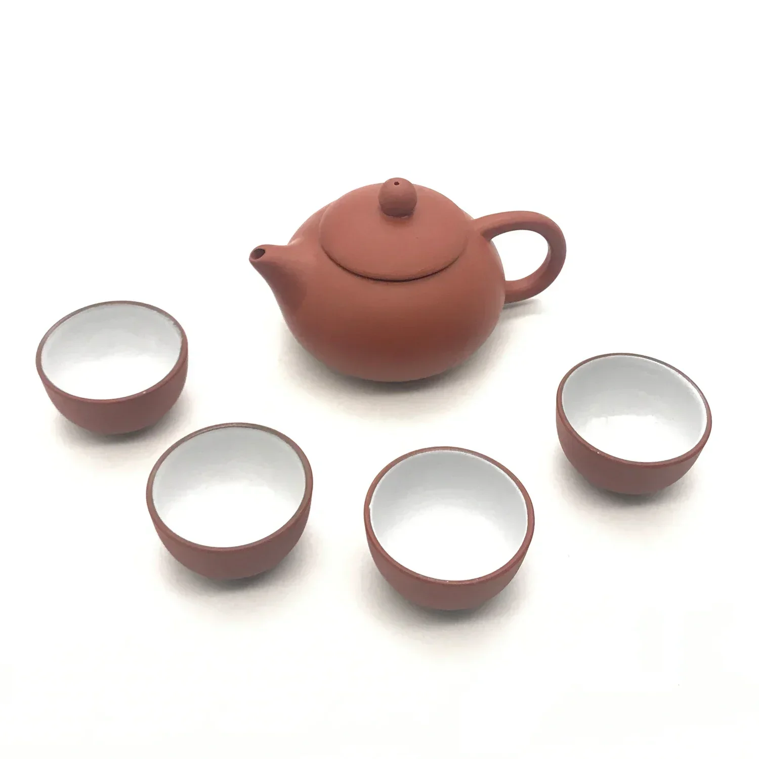 Soffe Purple Sand Ceramic Chiness Kung Fu Teapot Set With 4 Mini Cup And 1 Pot Suitable For Home Office Tea Set Drinkware