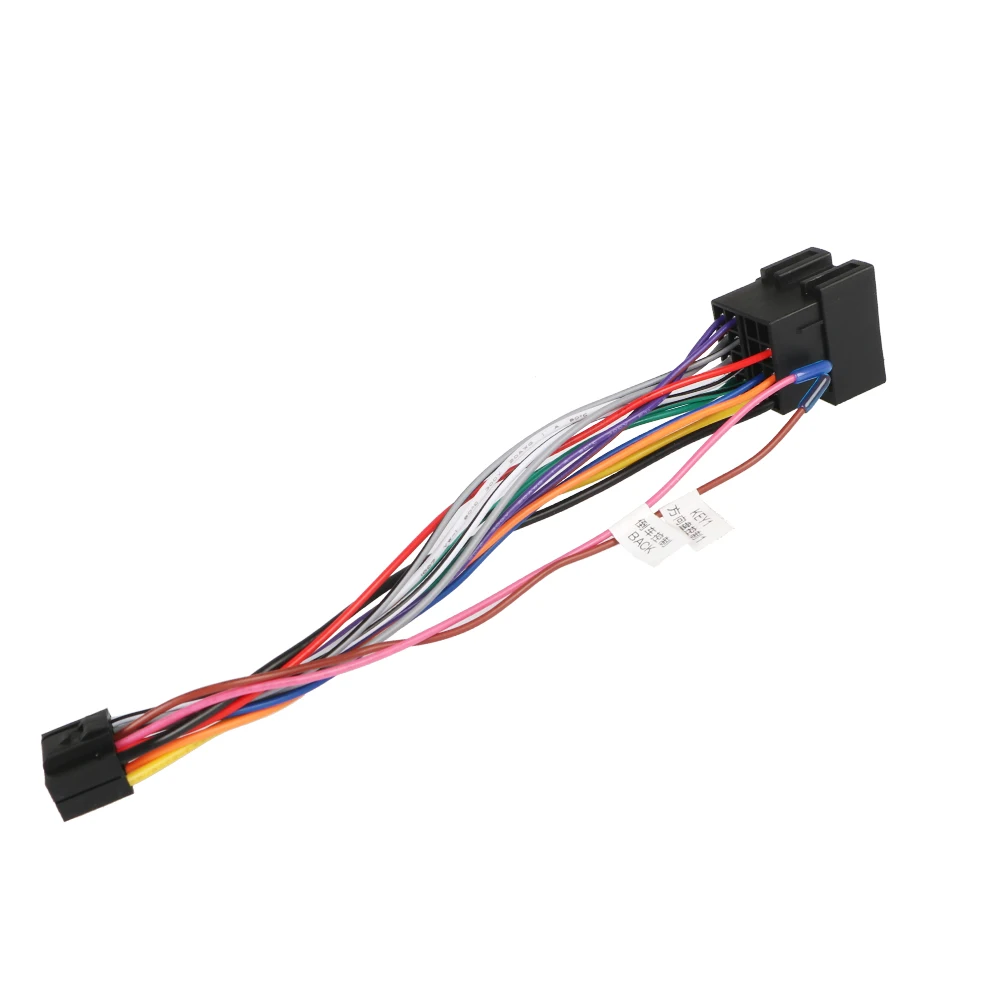 Wire Harness Adaptor Car Stereo Radio ISO Standard Connector Adapter 16 Pin Plug Cable Car