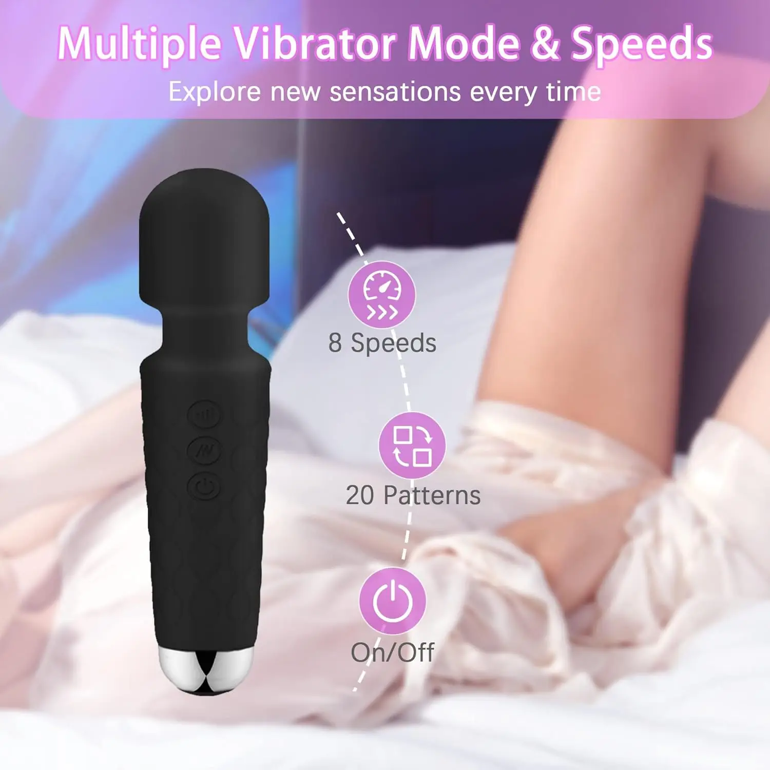 20 Speeds Powerful Handheld Wand Massager AV Vibrator for Women G spot Clitoris Stimulator Female Masturbation Adult Sex Toys - Image 4