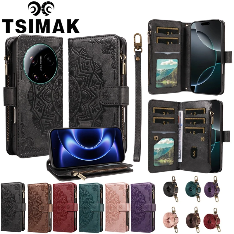 Leather Flip Wallet Phone Case with Card Holder