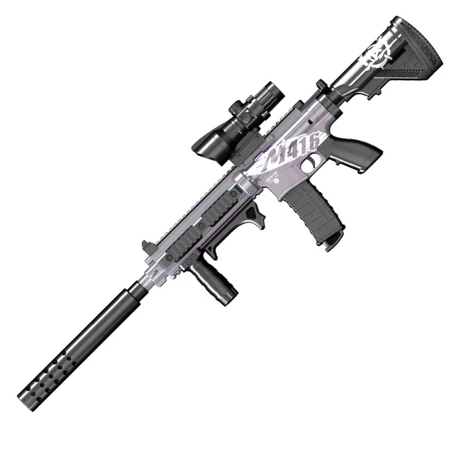Newly Upgraded Manual Bolt Throwing Shell M416 Soft Bullet Gun Children's Simulation Rifle Shooting Battle Game Toy 4