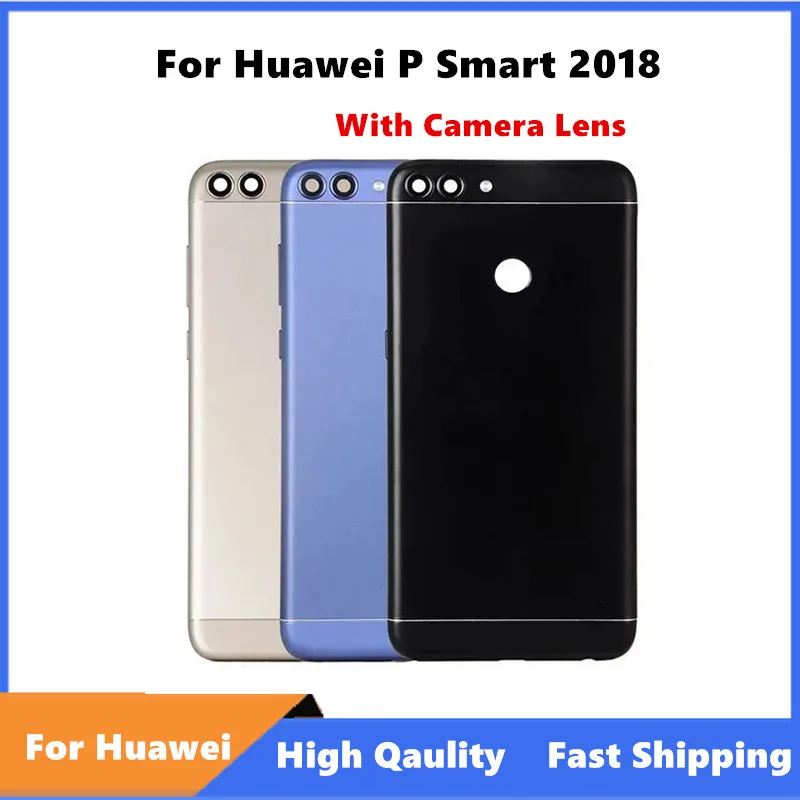 

Высокое качество 100% Новинка для Huawei P smart 2018 задняя крышка корпус аккумулятора с объективом камеры + сменная Боковая кнопка