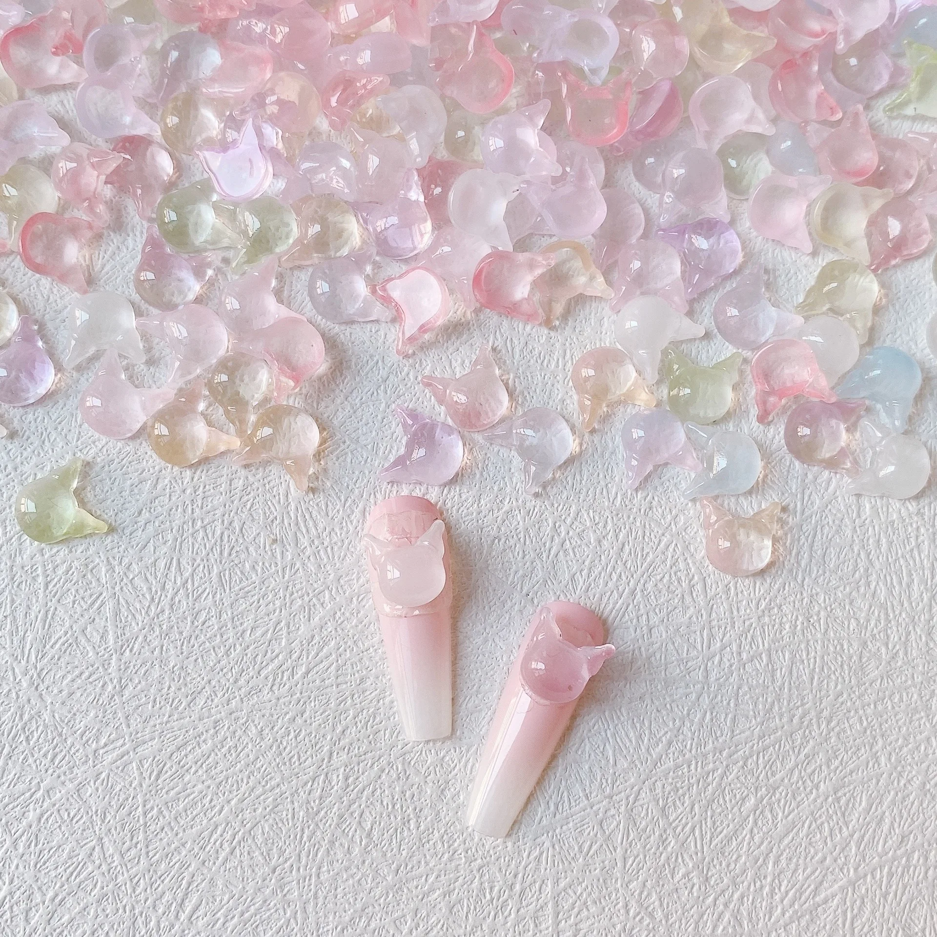 

10/20pcs Transparent Jelly Cartoon Nail Charm DIY Resin Kuromi Summer Cute Anime Nail Stickers Jewelry Decoration