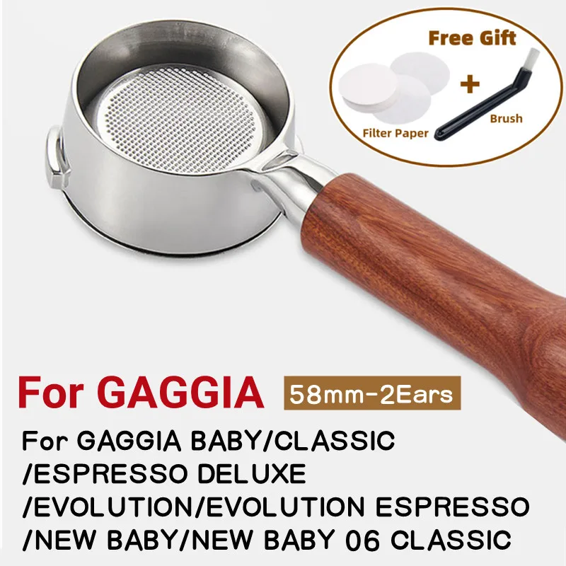 Portafiltro Senza Fondo Per Gaggia Baby, Classic Espresso Deluxe, Evolution Espresso, New Baby, Classic 06, 58Mm