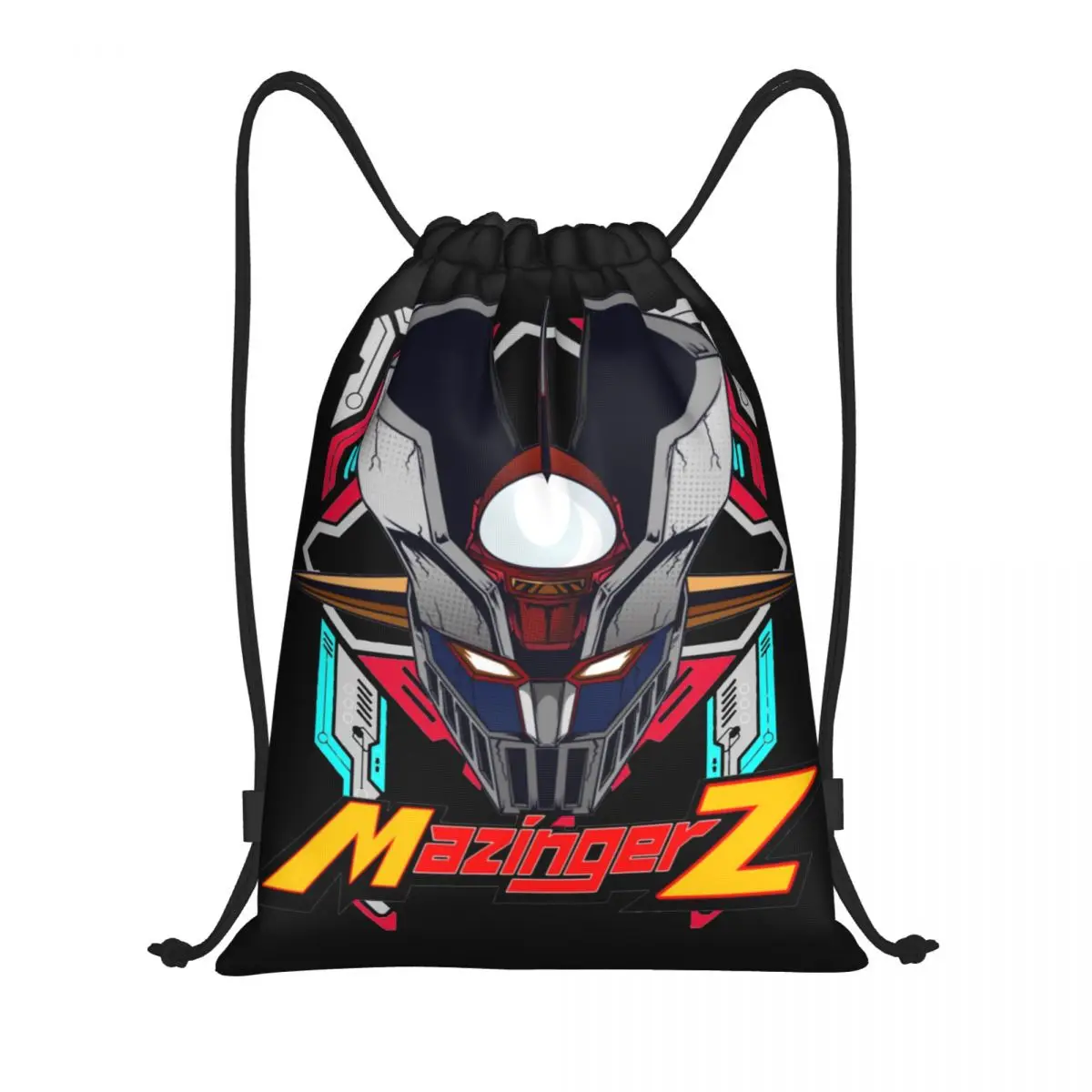 

Mazinger Z Neon Drawstring Bags Sports Backpack Gym Sackpack Japan Cartoon Robot String Bag for Travelling