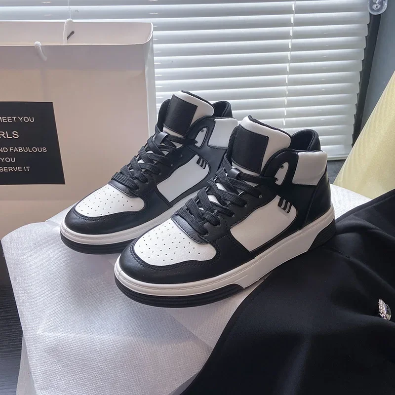 

Кроссовки женские высокие на шнуровке, Вулканизированная подошва, лоферы, повседневная обувь для скейтборда