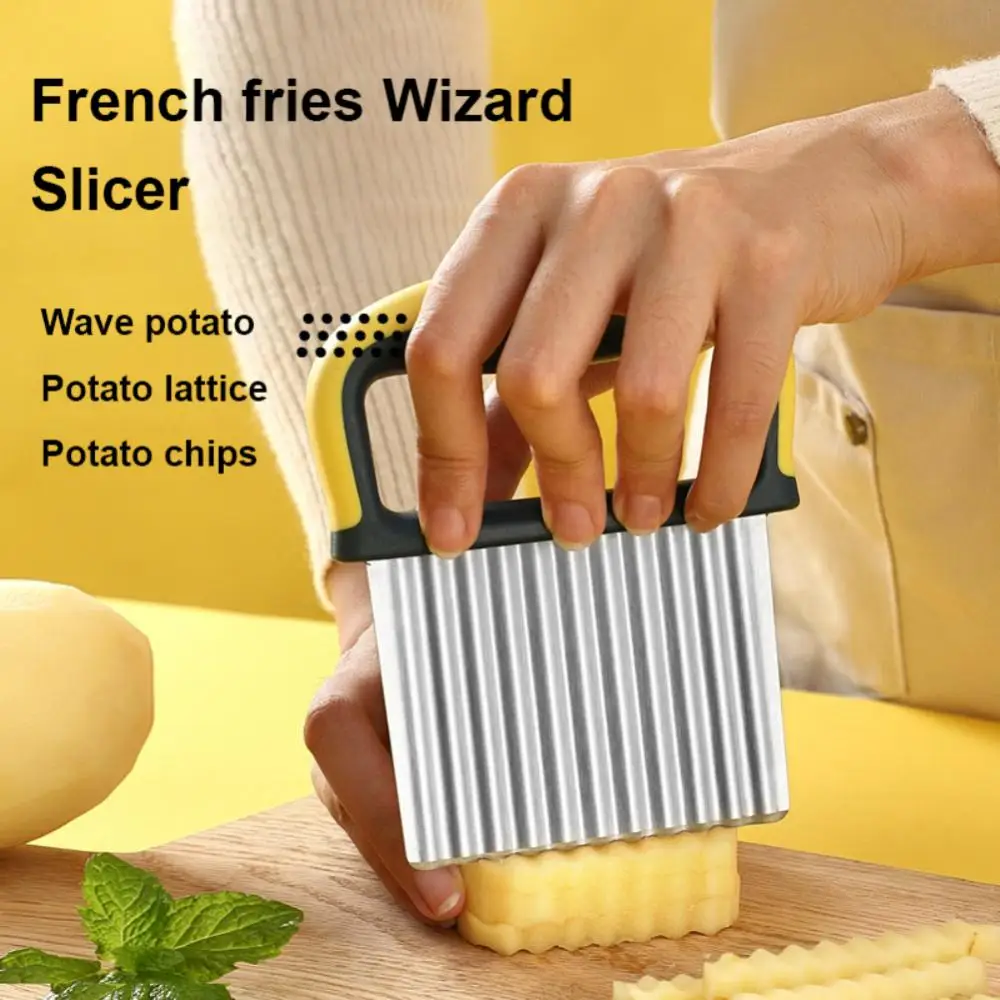 Stainless Steel Potato Chip Slicer Dough Vegetable Fruit Crinkle Wavy Slicer Knife Potato Cutter Chopper French Fry Maker Tools