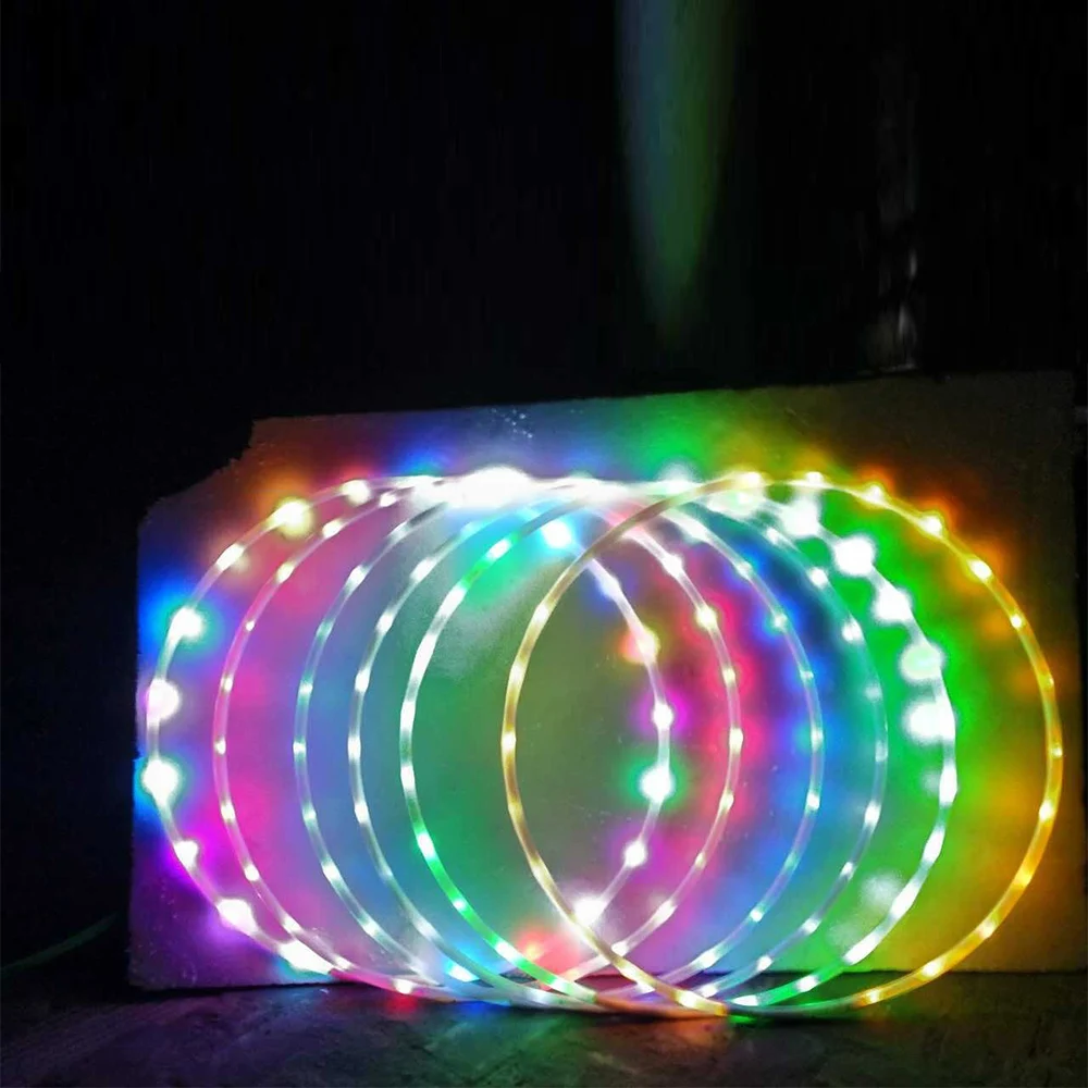 LED Colorful Fitness Circle Sport Hoop Loose Weight Home Indoor Removable Multi-Color Sports Hoop Gym Fitness Equipments