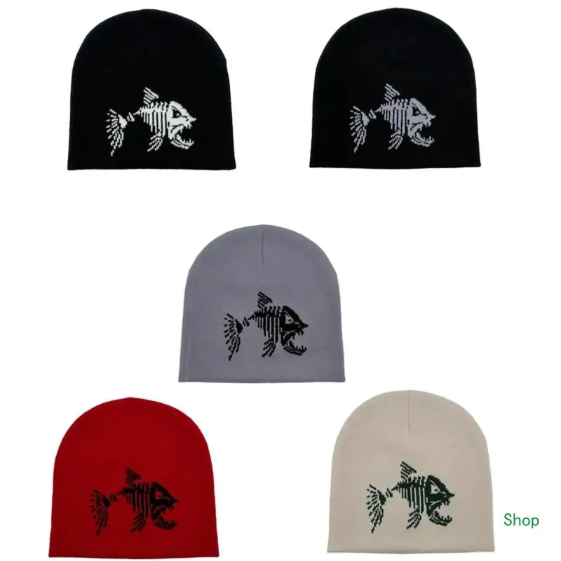 

Dropship Elastic Windproof Creative Fish Bone Pattern Hat for Teen Outdoor