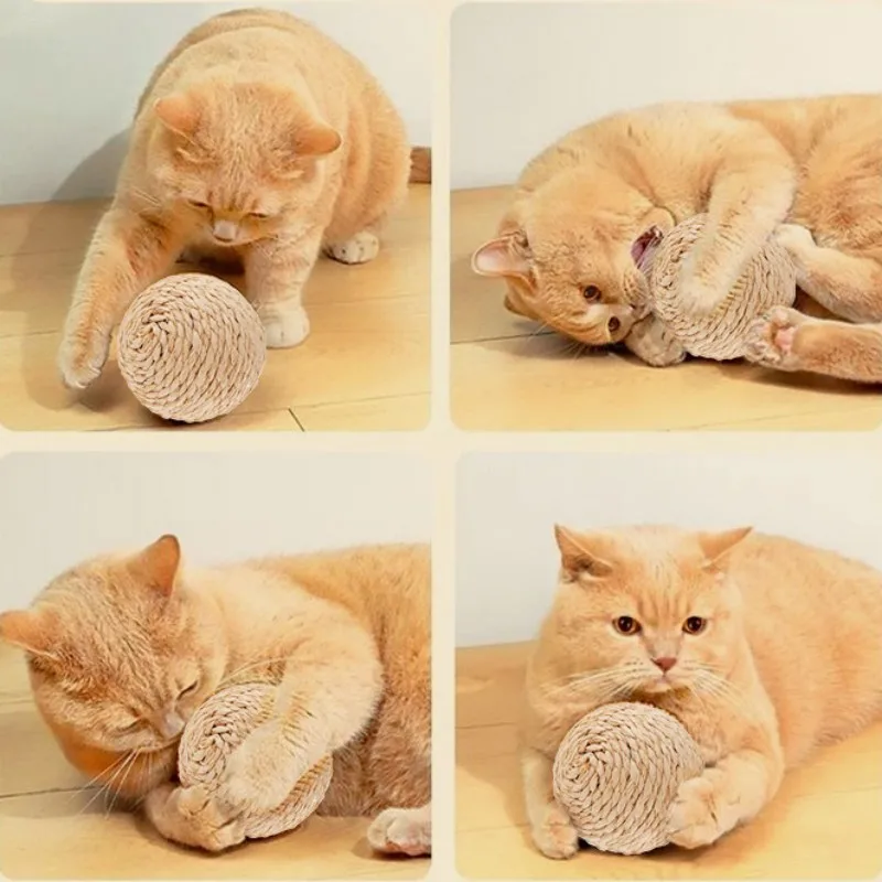 종이 로프 인터랙티브 고양이 장난감, 시살 볼 장난감, 고양이 스틱 연삭 치아, 새끼 고양이 티저 볼, 고양이 장난감, 애완 동물 제품