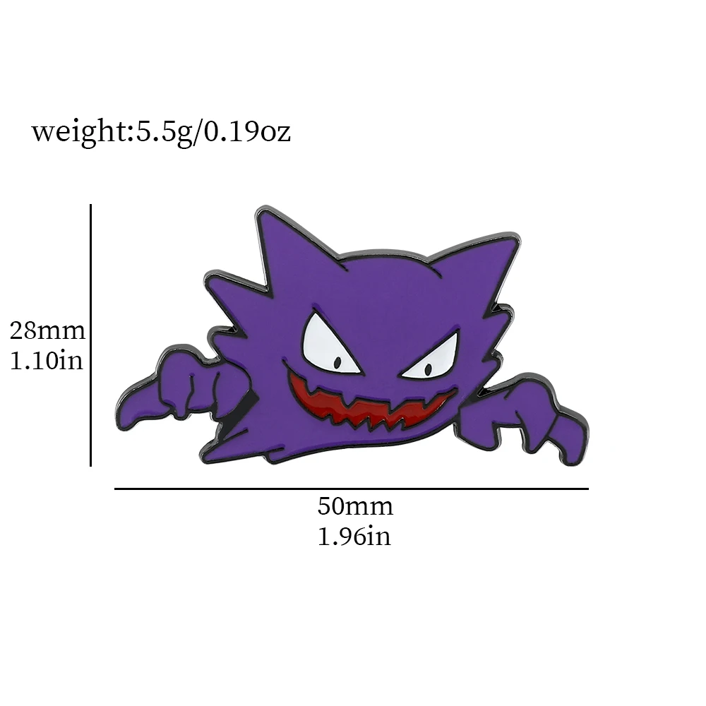 Gengar Cartoon Enamel Lapel Pin – Anime-Inspired Accessory