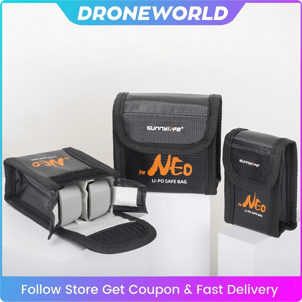 Sac antidéflagrant Sunnylife pour batterie DJI NEO - 1/2/3 piles