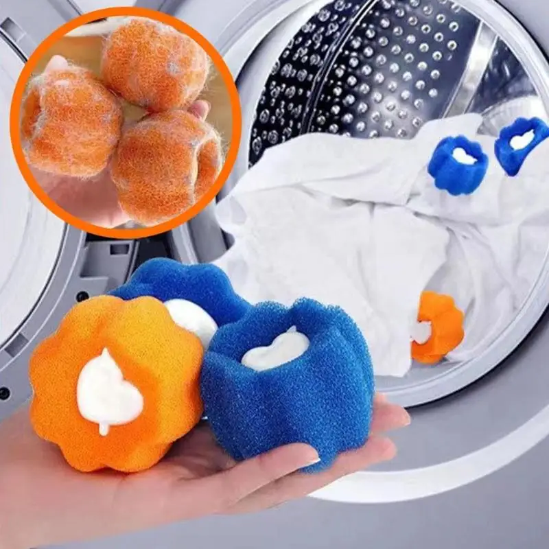 

Laundry Balls Pet Hair Remover Catcher For Washer Dryer Washing Machine Reusable Cleaning Balls Fiber Collector Anti-fold Balls