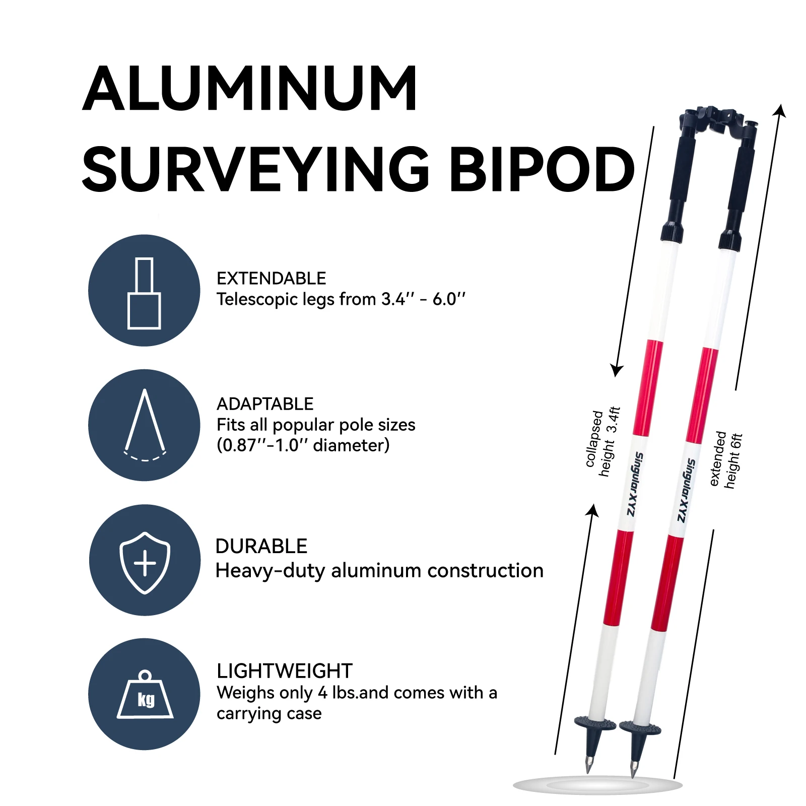 SingularXYZ Bipod Ultra Stable Aluminum Foldable Design Lightweight Accessories