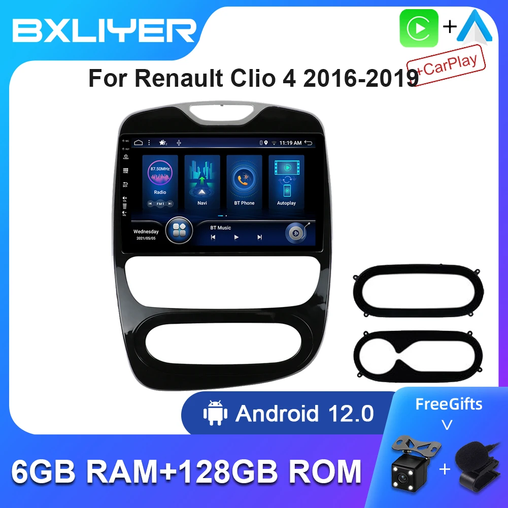

Автомагнитола Carplay, 8 + 256 ГБ, Android 12, для Renault Clio 4 2016-2019, мультимедийный видеоплеер, 2 DIN, головное устройство с GPS-навигацией