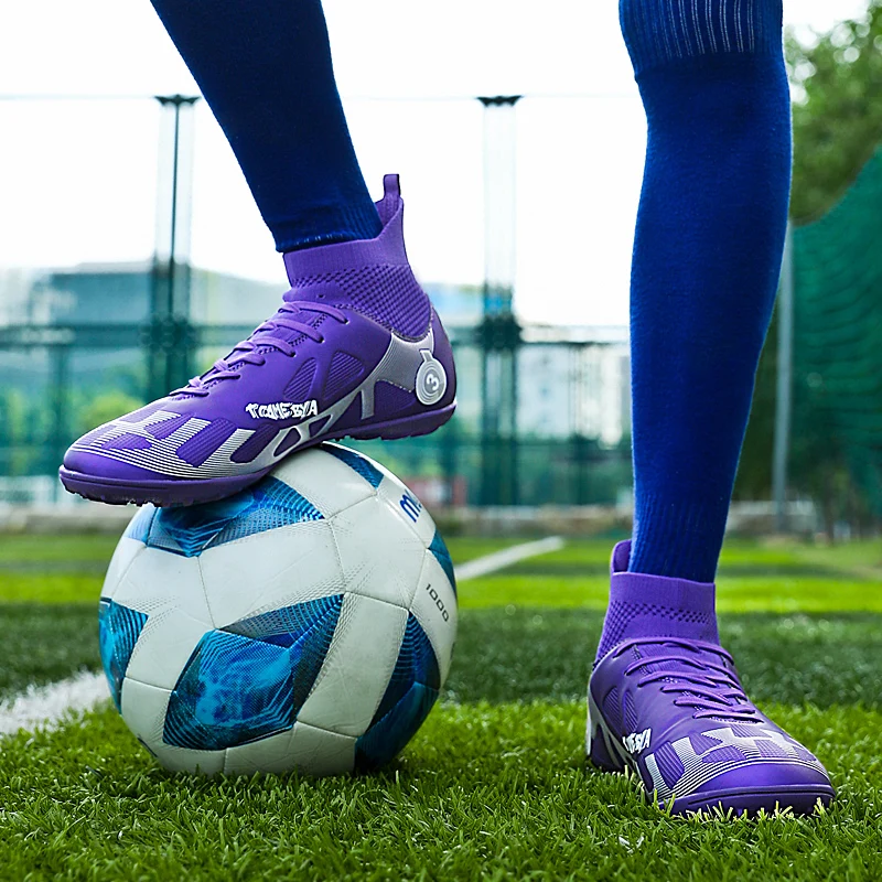 Football Boots Men's Non-slip Soccer Shoes Kids High Quality Outdoor Grass Training Cleats Children's Sports Footwear_voghion.com