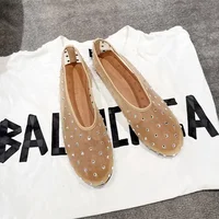 Luxury Glitter Rhinestone Designer Mesh Flats Women Summer Fashion Light Breathable Mules Loafers Elegant Comfort Ballet Shoes - Image 5