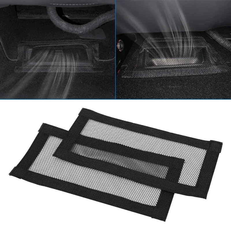 Air Outlet Cover For Tesla Model 3 Y Air Vent Anti-blocking Dust Cover Under Seat Conditioning Outlet Filter Net 2Pcs air vents cover