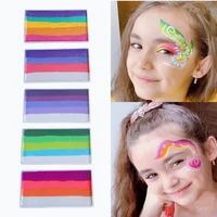 20g Water Based Rainbow Split Cake Face Body Art Paint Neon UV Metallic Face Paint For Halloween Christmas DIY Make Up For Kids 2
