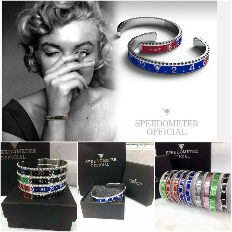 

2023 Dial Steel Speedometer Bracelets & Bangles roman speed bracelet Stainless Steel Bangles Cuff Bezel Pulseiras Bijoux