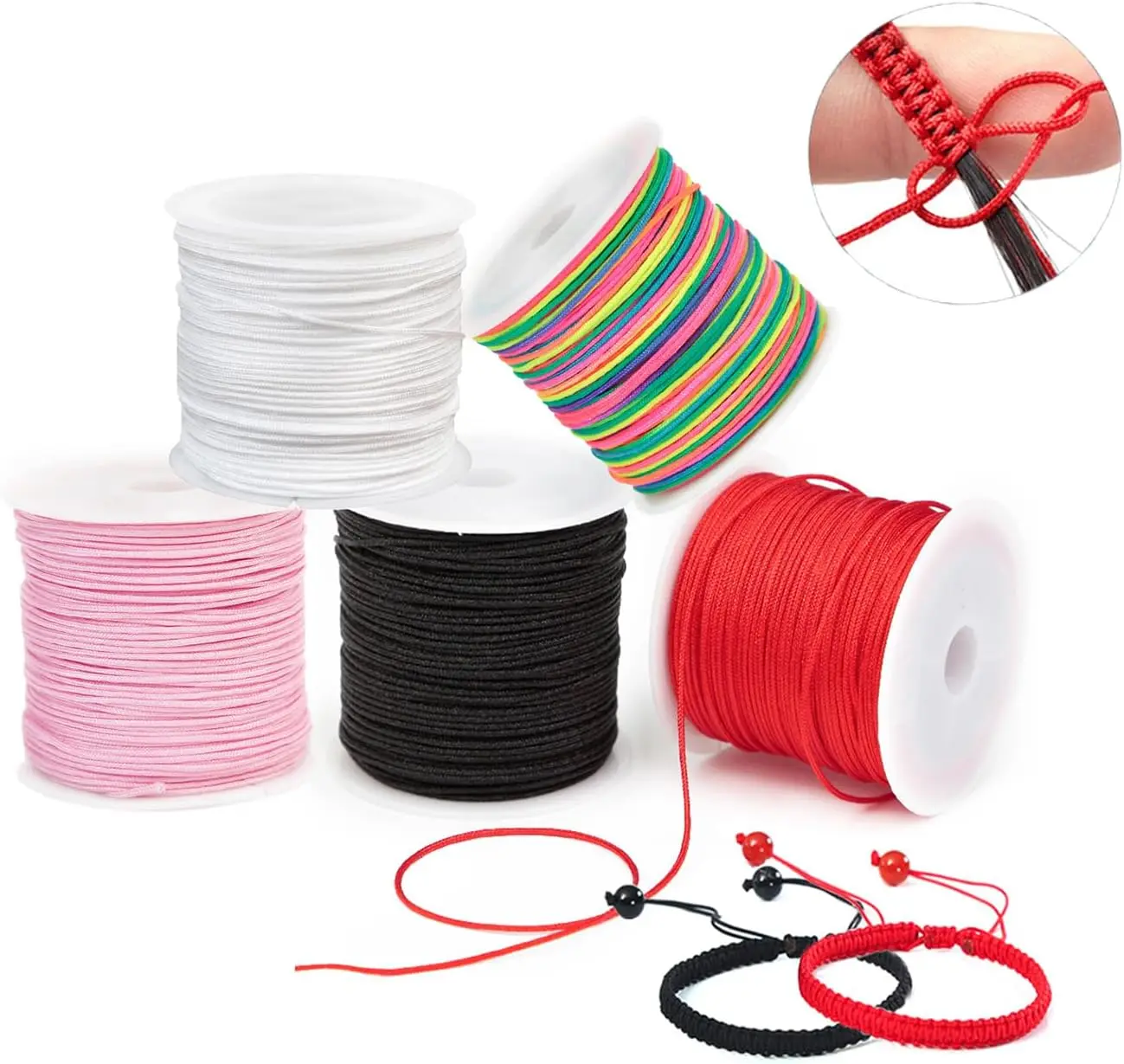 100-Yard 0.8mm Nylon Beading Cord for Jewelry Making and Crafts
