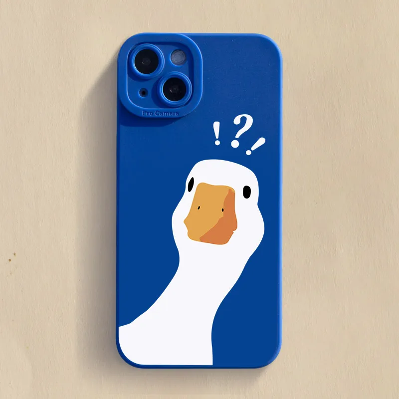 Cartoon Doubt Duck Soft Shockproof Phone Case Bumper Back Cover