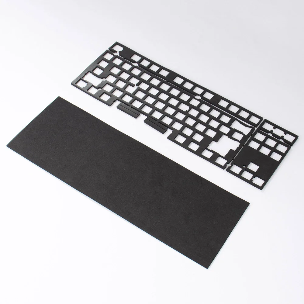 RUNJRX Felt Keyboard PCB Foam 64 Left Layout,Poron Switch Pads 120Pcs and  Sound Dampeners for Custom, Black (RJ-096)