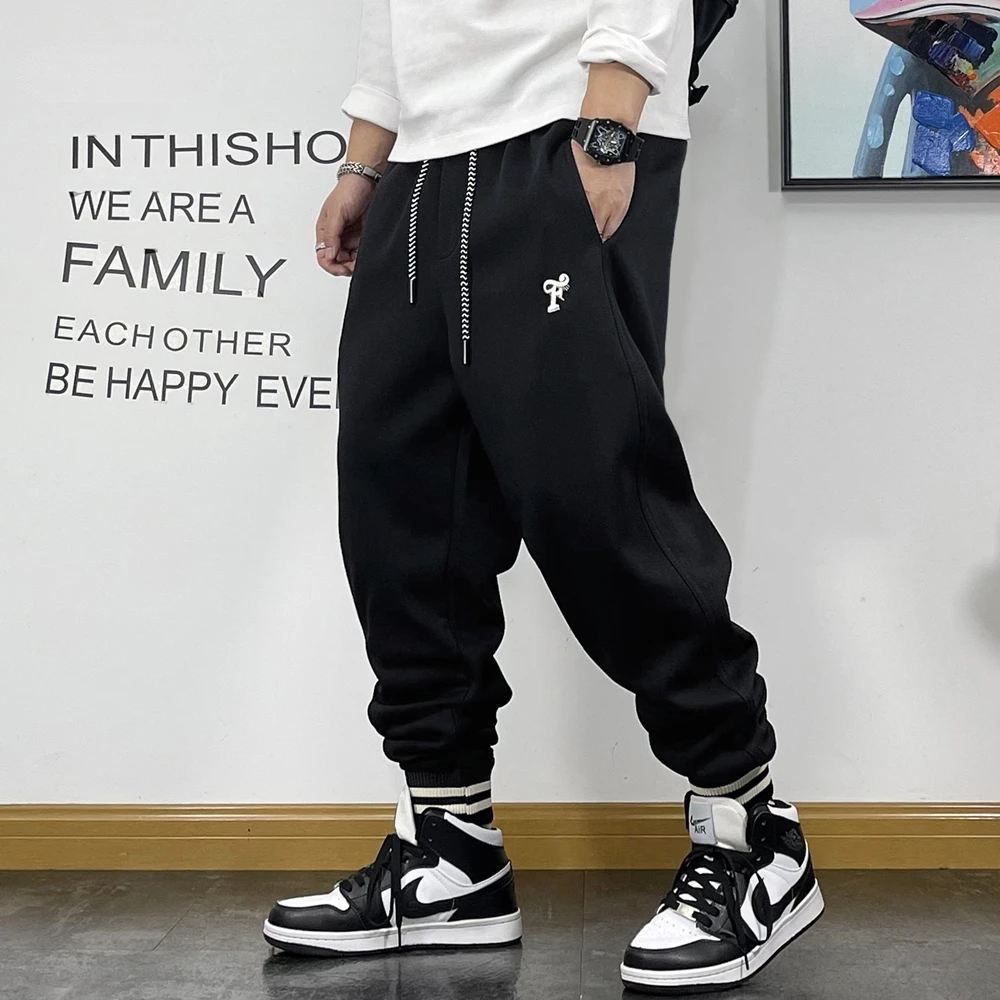 

Брюки спортивные мужские в Корейском стиле, Свитшот в стиле хип-хоп, штаны для бега оверсайз, уличная одежда для бега, бриджи в стиле Харадзюку