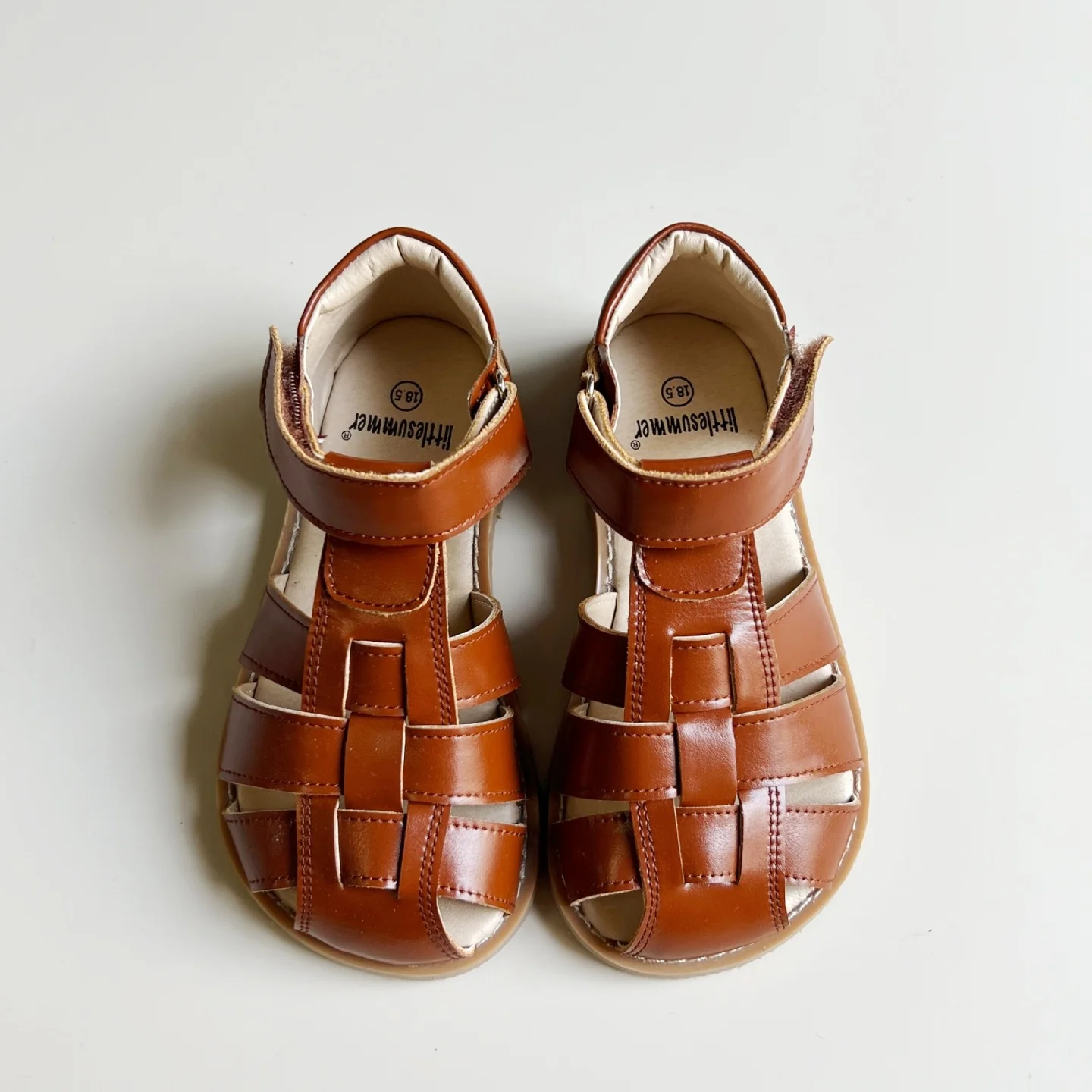 High quality Cowhide Summer Close toes Children's sports sandals Genuine Leather Birds Nest Baby Boys Shoes Girls Beach Sandals