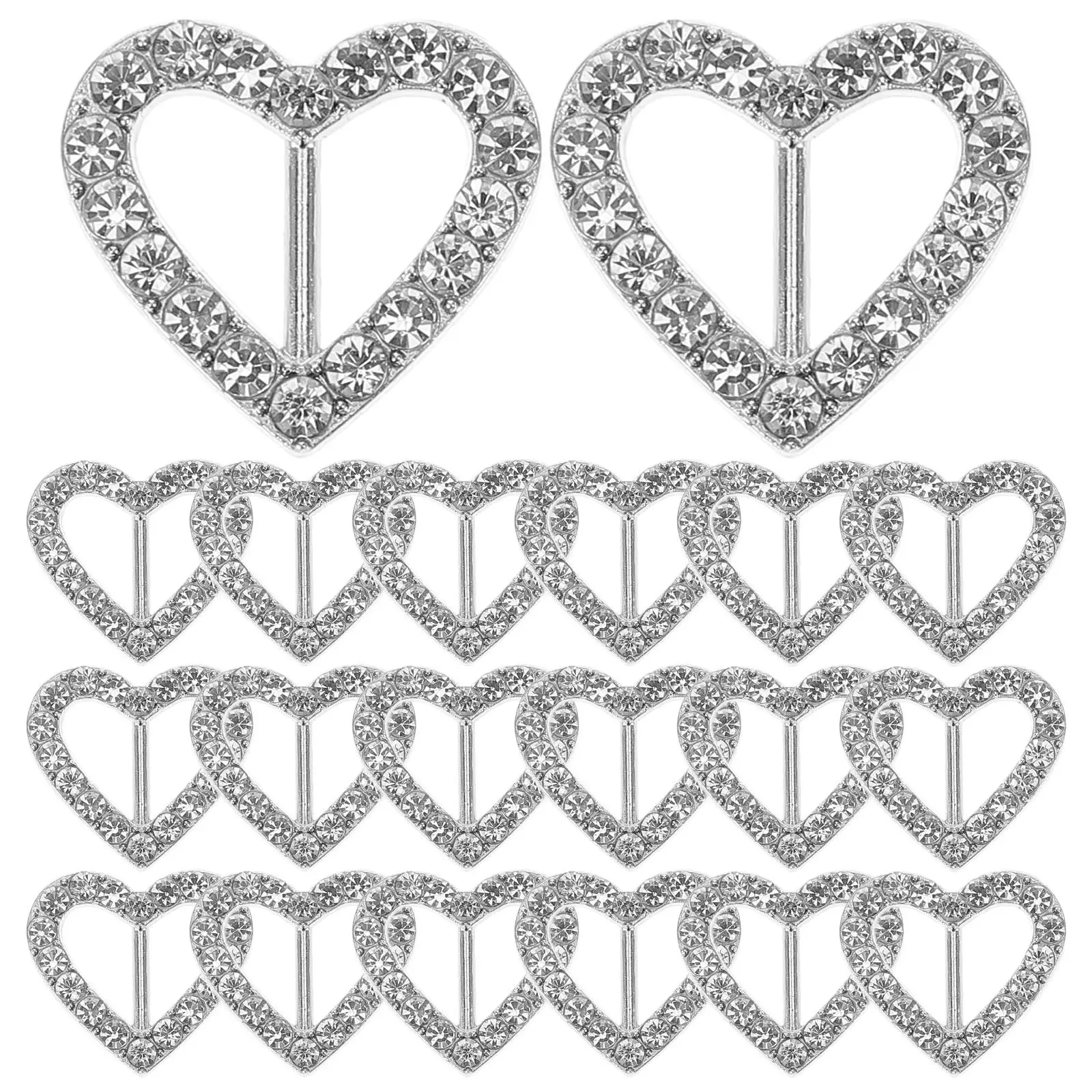 20개 의자 장식 버클, 라인스톤 하트 모양 다기능 스카프 고정장치, 웨딩 파티 홈 데코, 합금 클립 슬라이더