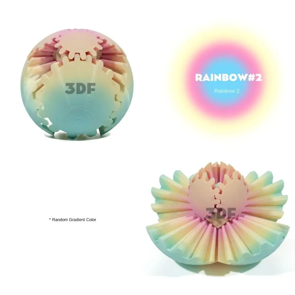 Kids Toy Eye-catching 3D Gear Ball Gear Sphere Relaxing 3D Printed Gear Ball Sensory Colorful Deformation Spin Ball Desk Toy