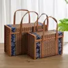 Camping Portable Storage Box Hand-Woven Basket Folding Bamboo Basket  Picnic Basket Pastoral Bamboo Woven Bamboo Products 2