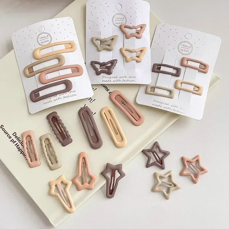 Hair Clips 4pc/set Baby Girl Korean Style Milk Tea Color Barrettes