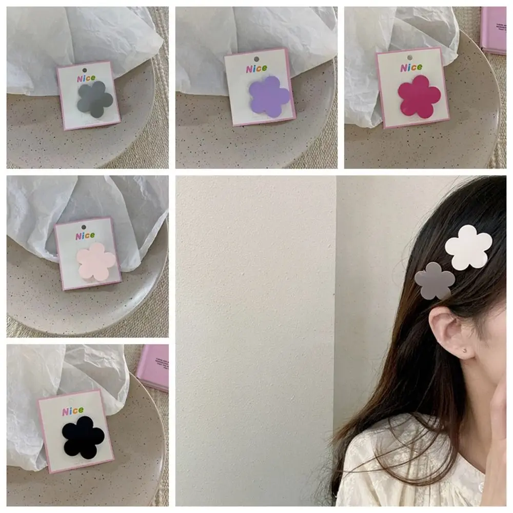 

Metal Flower Bb Clips Sweet Candy Color Painting Samll Hairpins Korean Style Headwear Children Duckbill Clip Girls/Kids