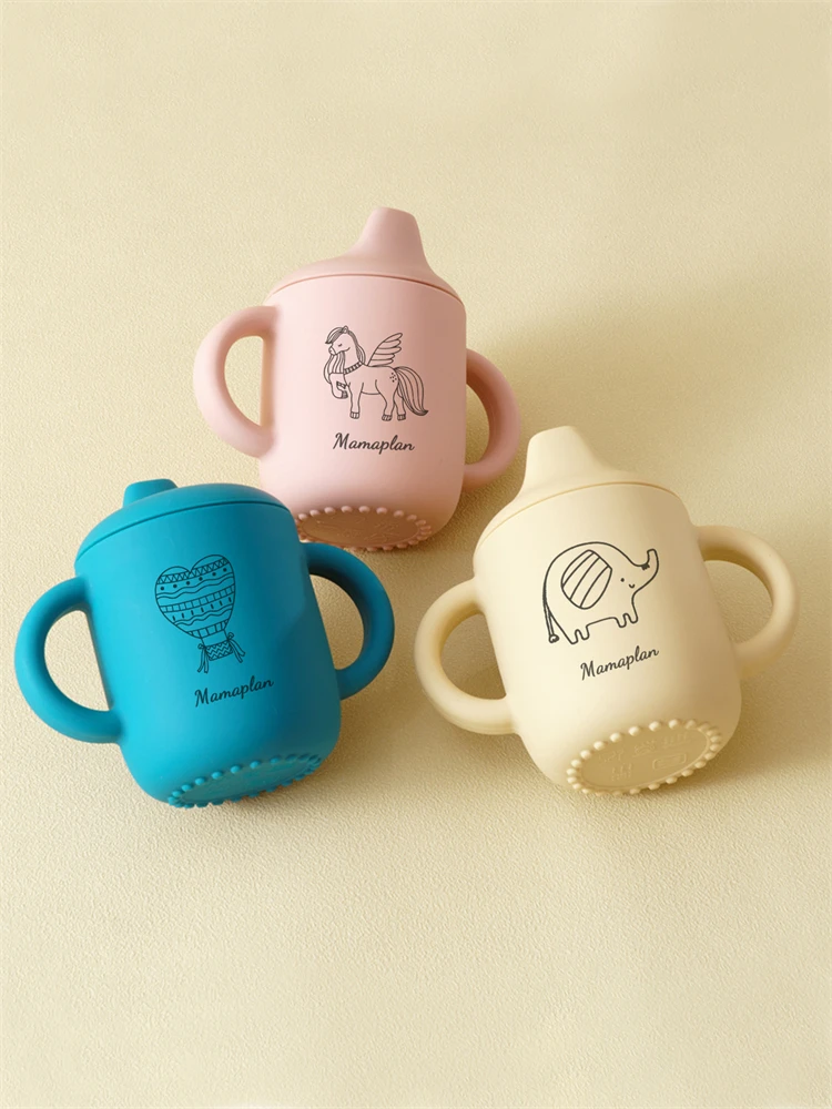 1PC Personalized Silicone Baby Cup BPA Free Leak-Proof Non-Slip Feeding Cup for 6M+ Infants Custom Name Design Baby Stuff 3
