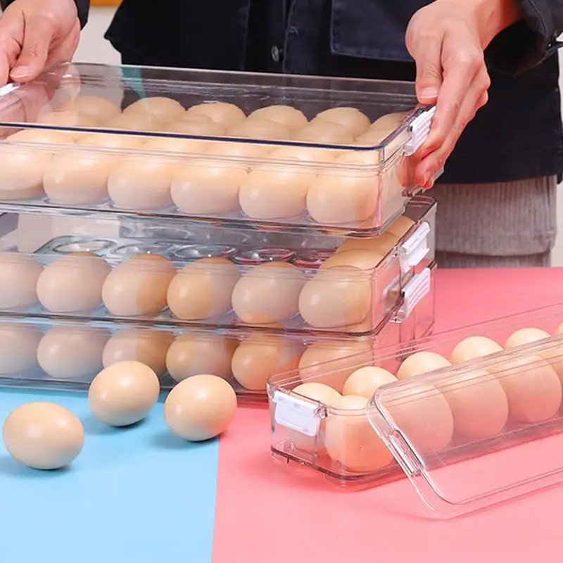 냉장고 대용량 전용 계란 보관함, 스크롤 계란 거치대, 쌓을 수 있는 자동 계란 용기 거치대