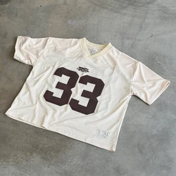 Vintage Y2K Quick - Dry Mesh Jersey - Unisex Oversized Streetwear Sports Shirt - XS - S (BEIGE 33)