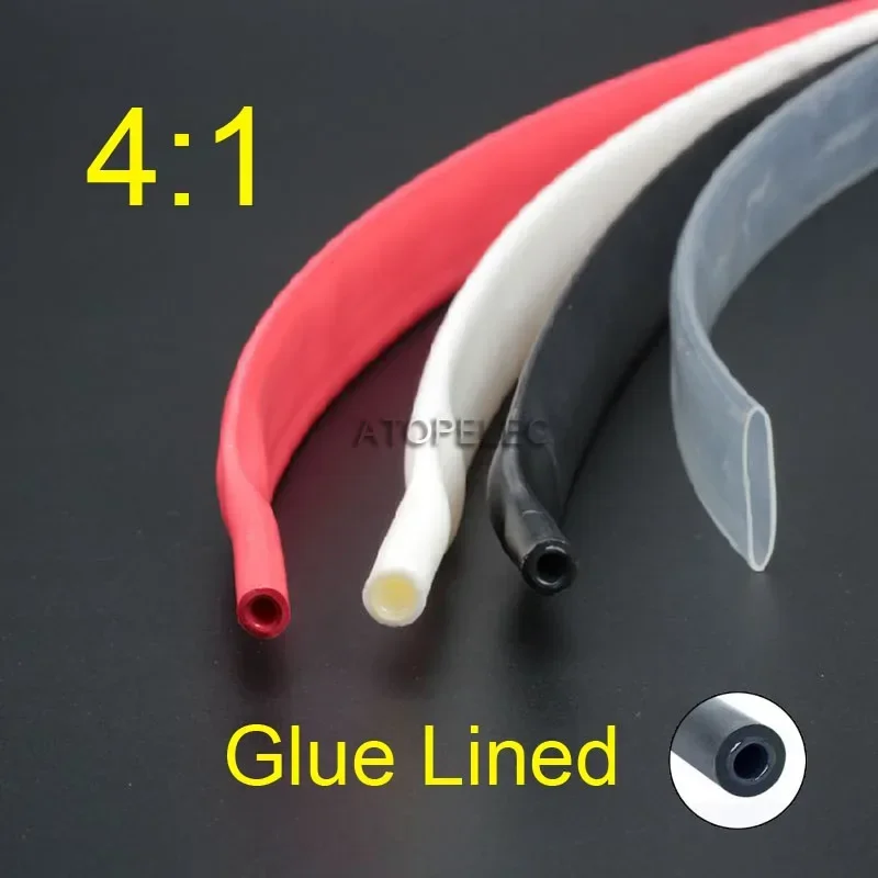 1M Diameter 12/16/20/24/32/40/52mm 4:1 Glue Lined Adhesive Heat Shrink Tubing Dual Wall Waterproof Wrap Wire Cable Sleeve Sheath