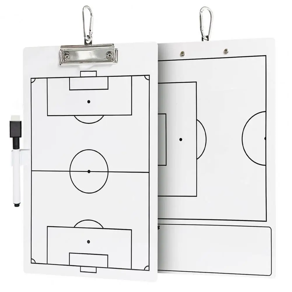

1 Set Soccer Dry Erase Coaching Scoreboard With Erasable Pen & Pen Holder Double-sided Whiteboard Tactical Board For Coaches